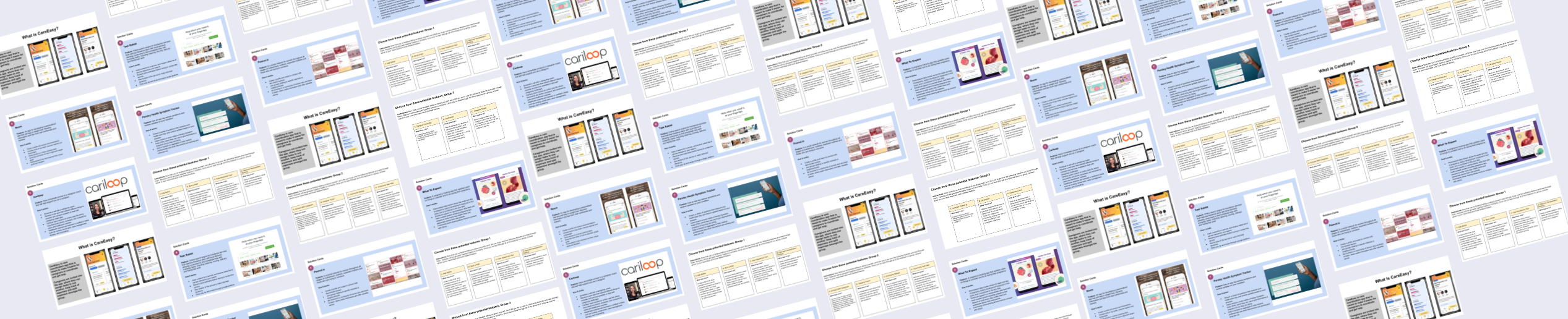 A montage of slides from the caregiver focus-group sessions.